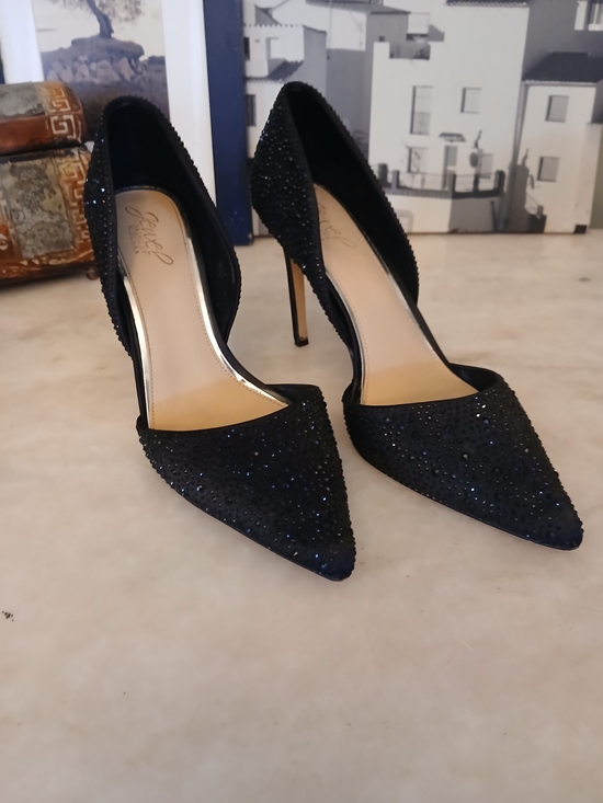 Badgley Mischka Shoes - Jewel By Badgley Mischka Black Crystal-Embellished Women’s Pointed-Toe Heels